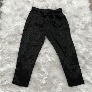 Francesca’s Satin Tie Leopard Print Pant